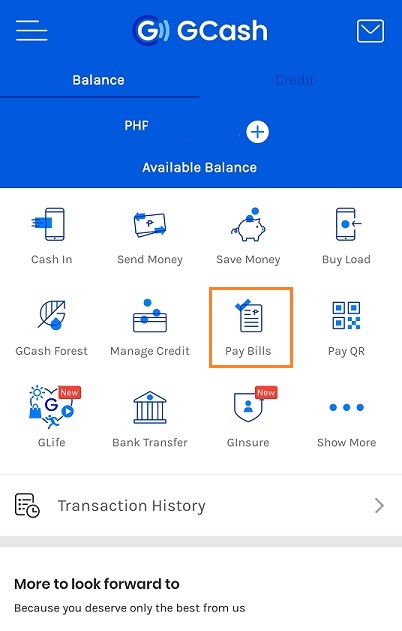 Open GCash and click on Pay Bills