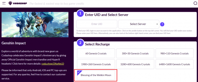 How To Buy Blessing Of Welkin Moon Using GCash