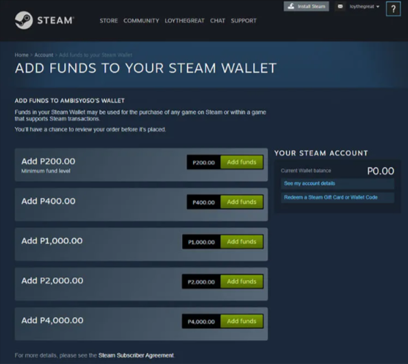 How to buy Steam Wallet using GCash