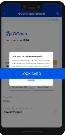 click on lock card to confirm 