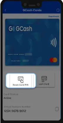 tap reset card pin 