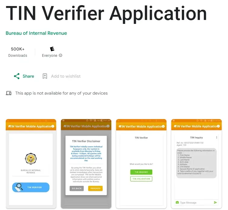 tin verifier application 